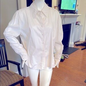 St. John Sport by Marie Gray Classic White Blouse with Pearl Buttons